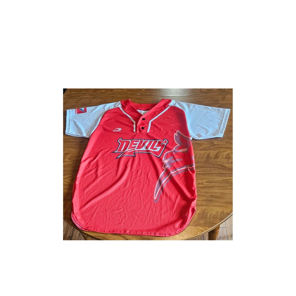 Sports Devil Baseball Jersey Red and White‎ Number 23 Adult